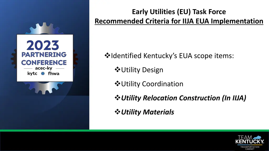 early utilities eu task force recommended