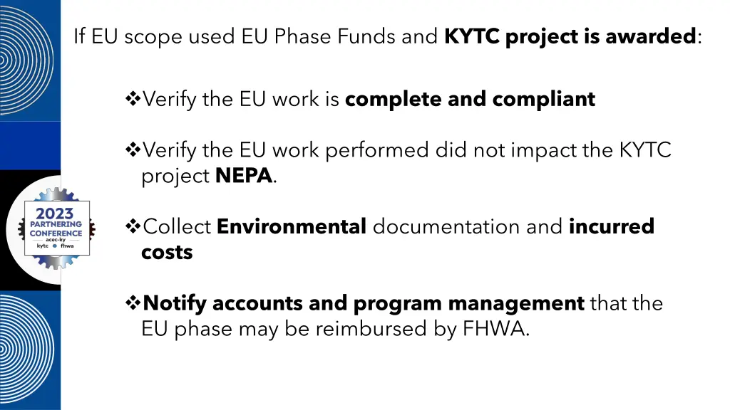 if eu scope used eu phase funds and kytc project