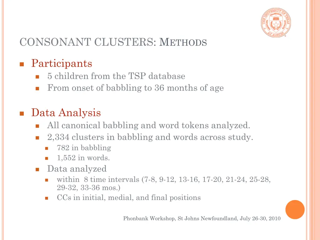 consonant clusters m ethods