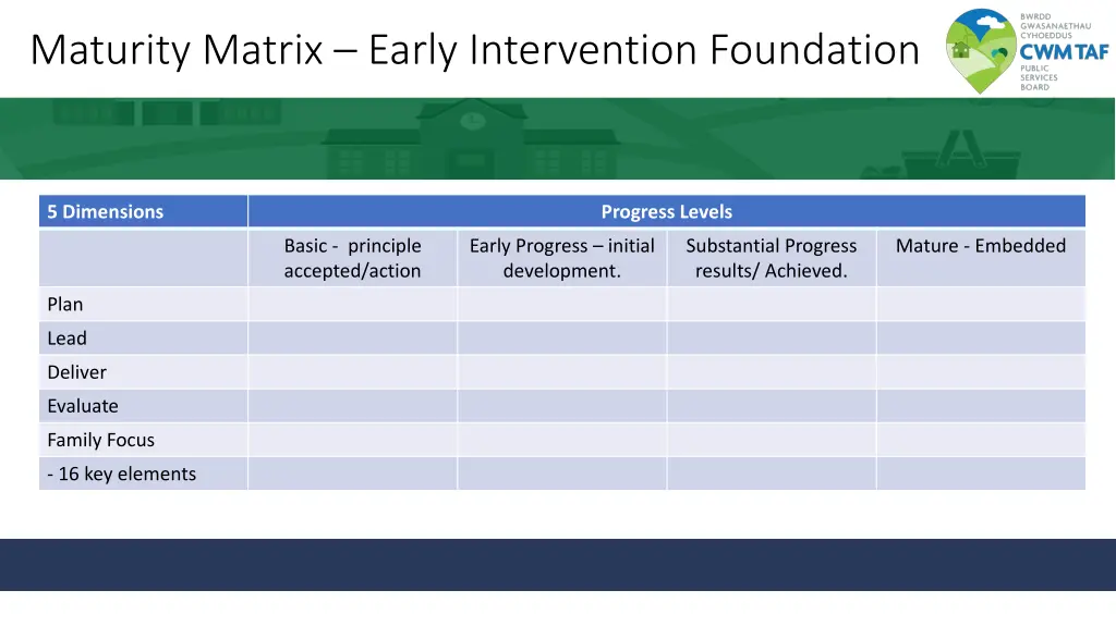 maturity matrix early intervention foundation