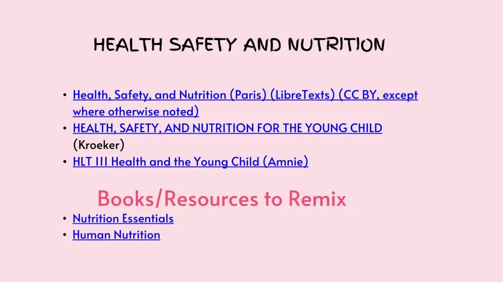 health safety and nutrition