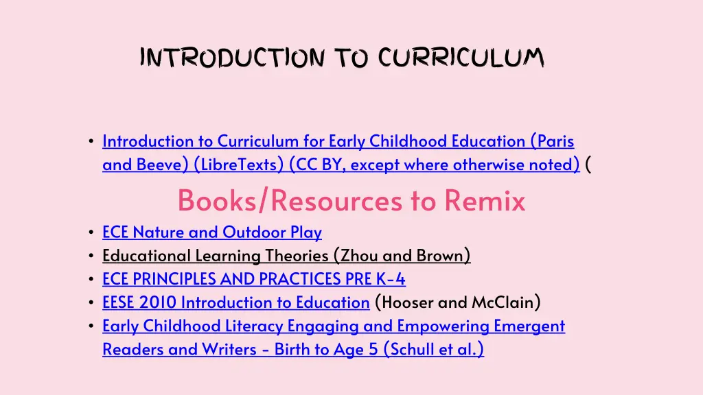 introduction to curriculum