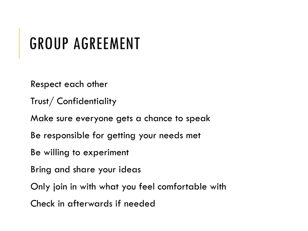 group agreement