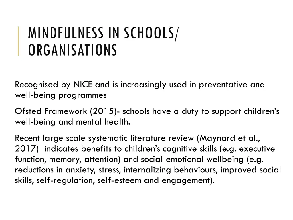 mindfulness in schools organisations