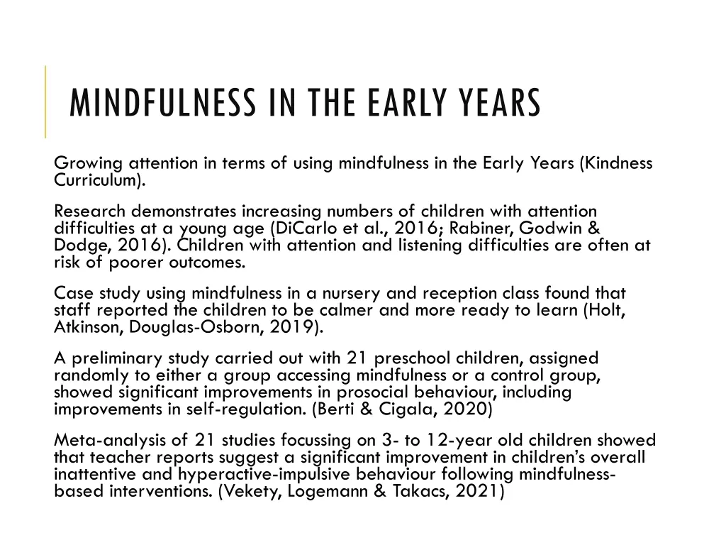 mindfulness in the early years 1