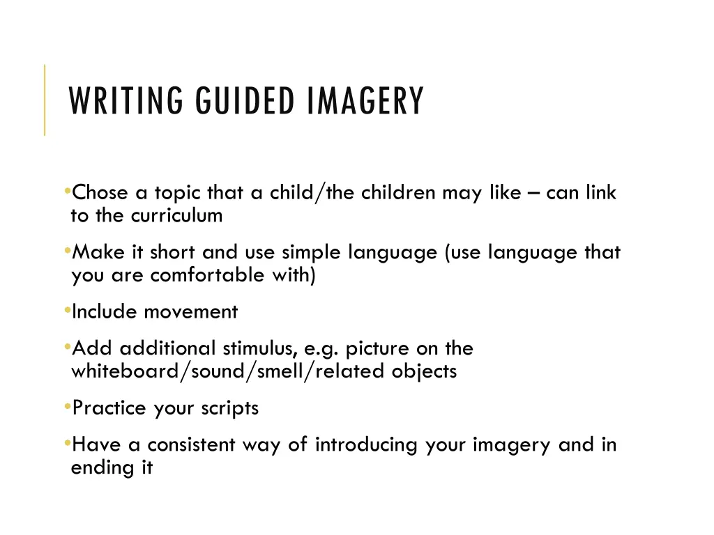 writing guided imagery