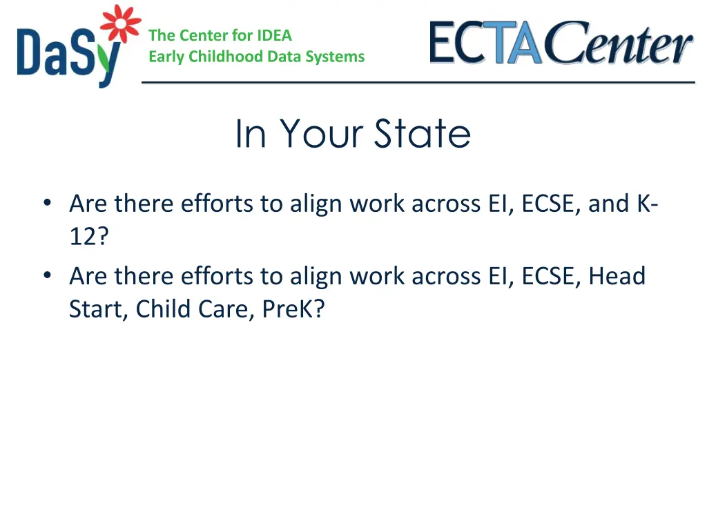 the center for idea early childhood data systems 20