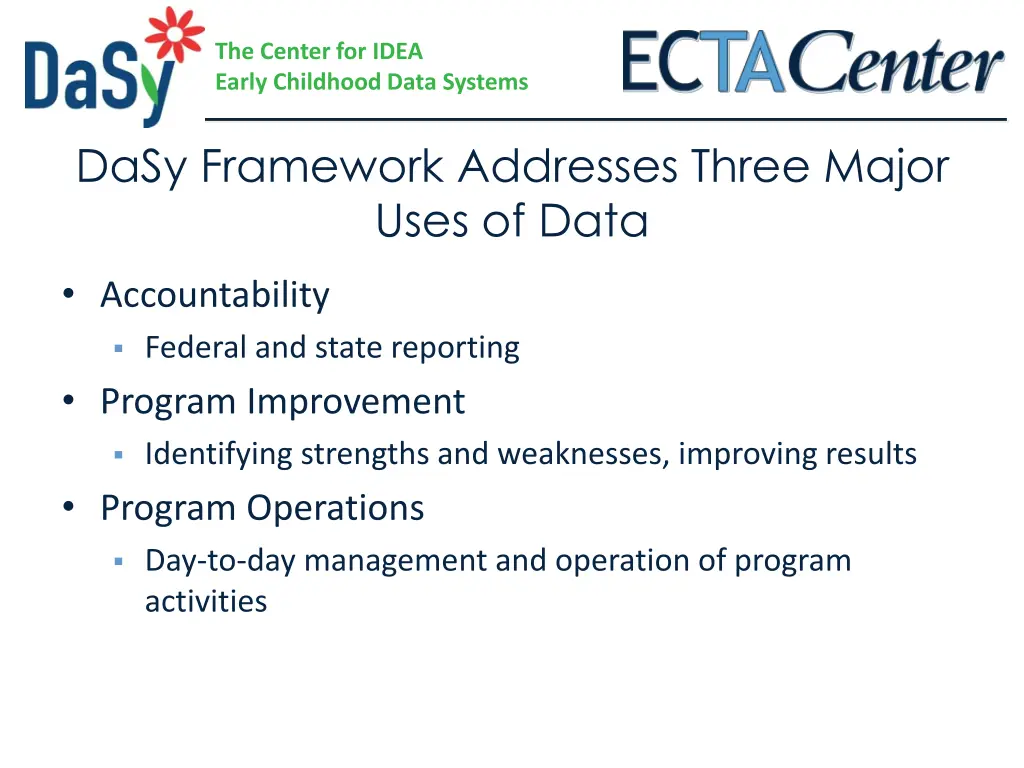 the center for idea early childhood data systems 28