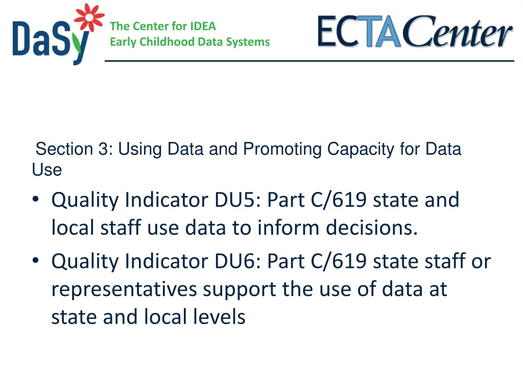 the center for idea early childhood data systems 31