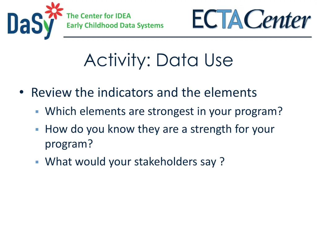 the center for idea early childhood data systems 32