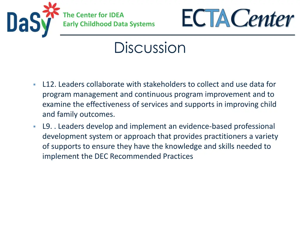 the center for idea early childhood data systems 34