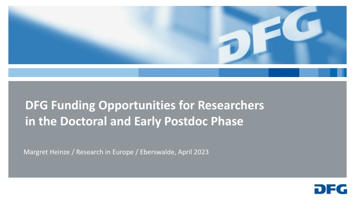 dfg funding opportunities for researchers