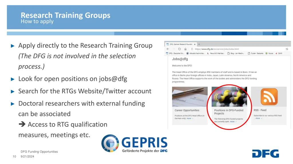 research training groups how to apply