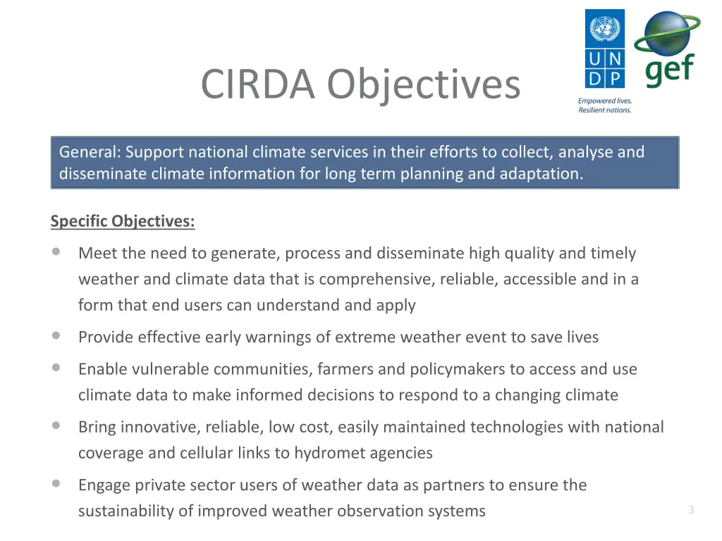 cirda objectives