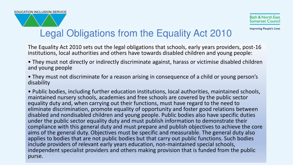 legal obligations from the equality act 2010