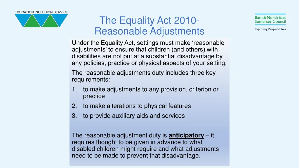 the equality act 2010 reasonable adjustments