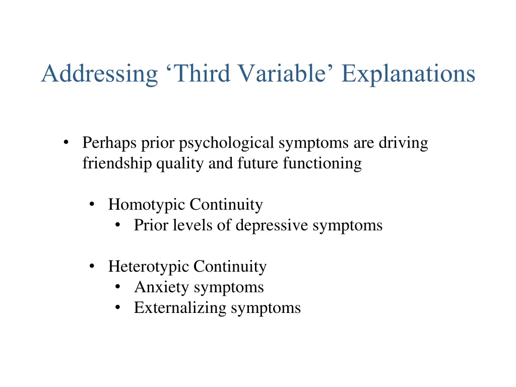 addressing third variable explanations