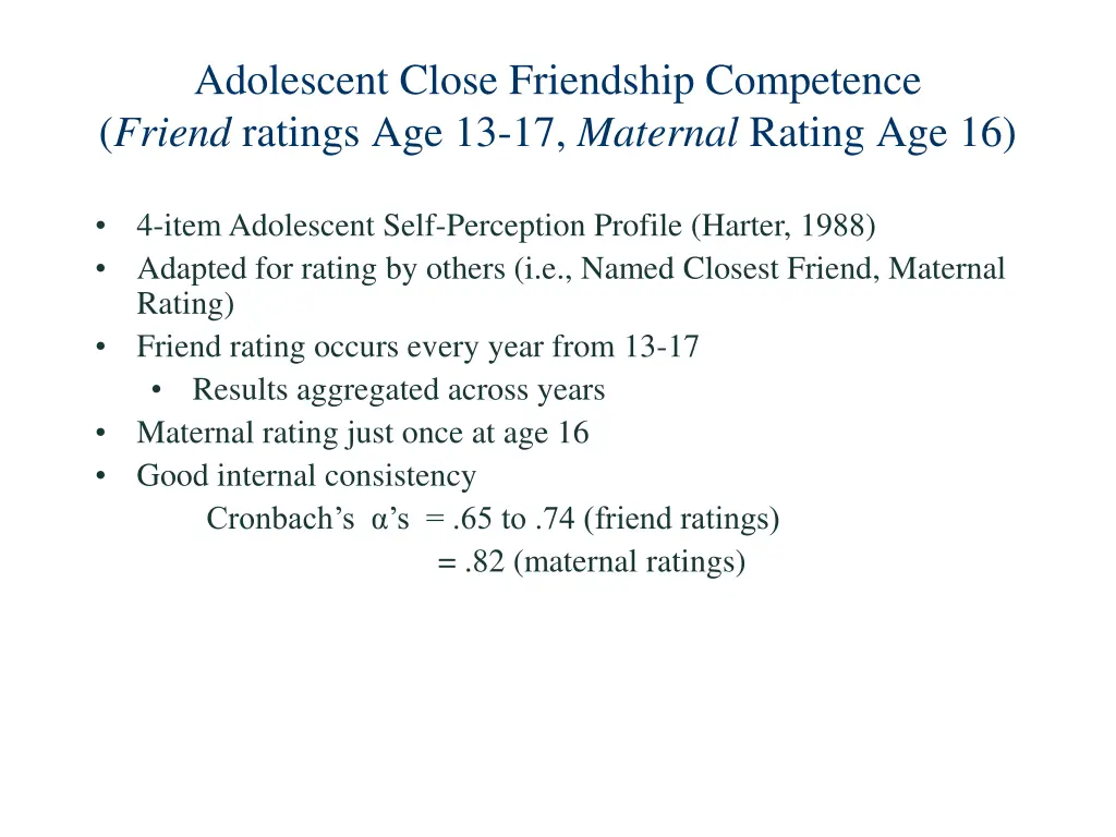 adolescent close friendship competence friend