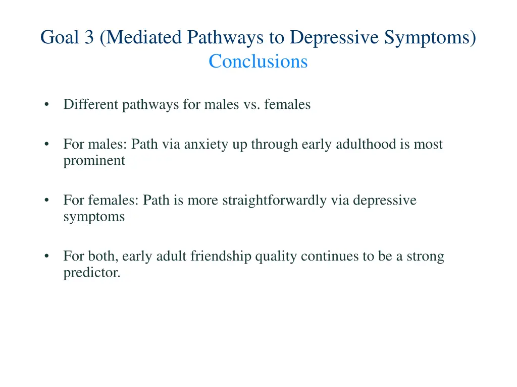 goal 3 mediated pathways to depressive symptoms