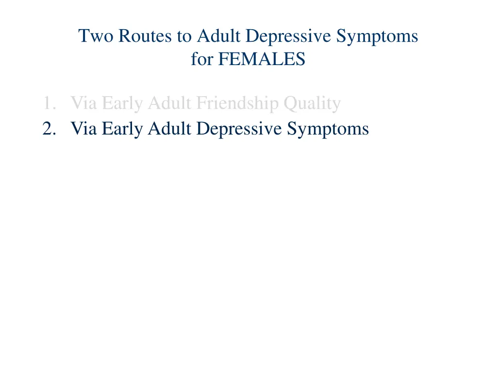 two routes to adult depressive symptoms 1