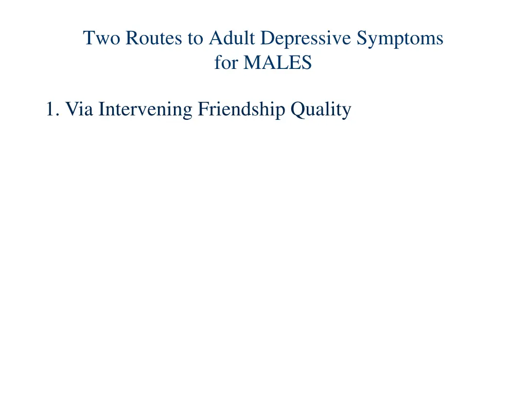 two routes to adult depressive symptoms for males