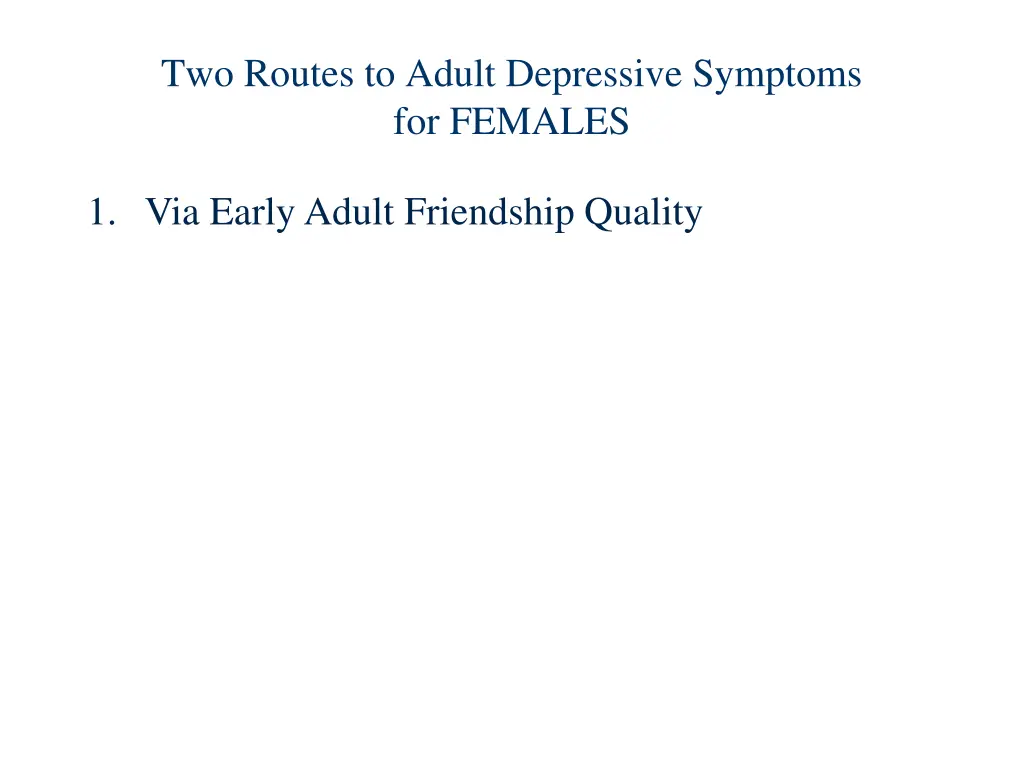 two routes to adult depressive symptoms