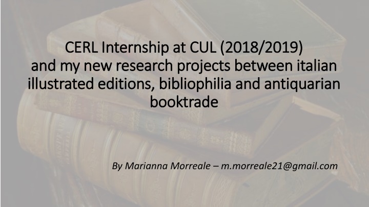 cerl internship cerl internship at at cul 2018