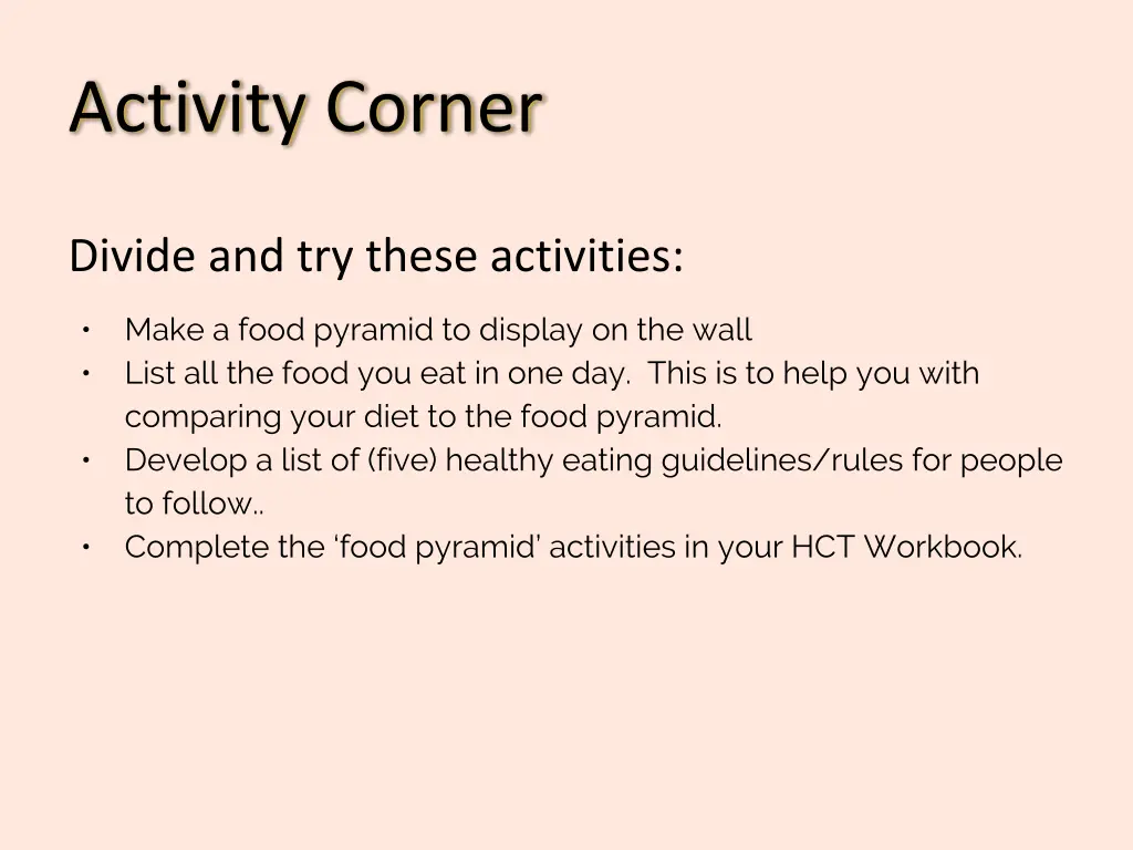 activity corner