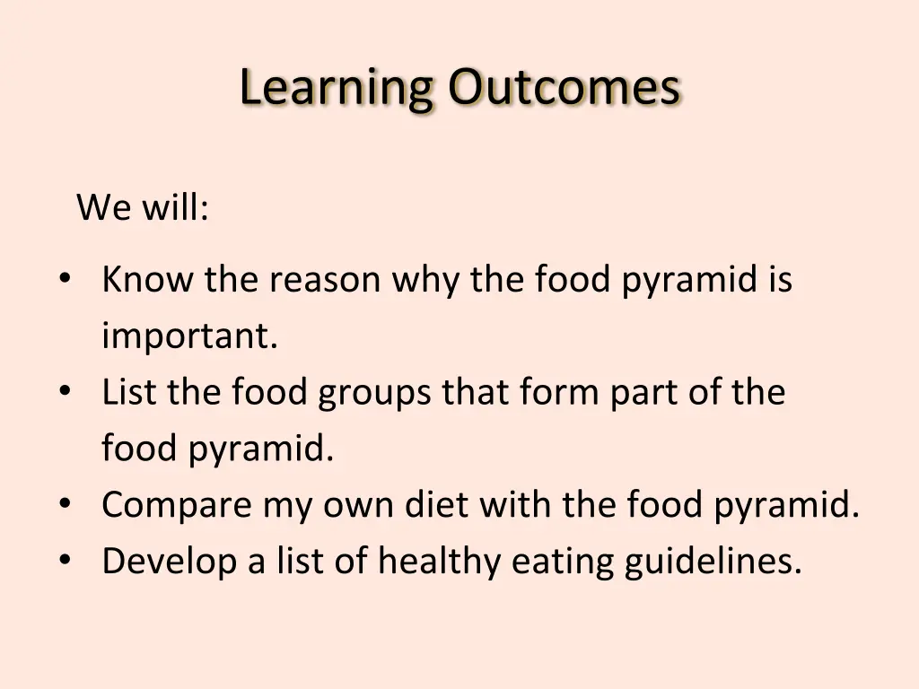 learning outcomes