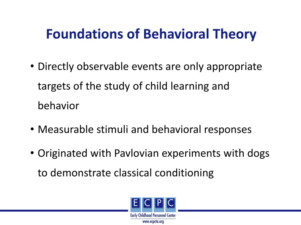 foundations of behavioral theory