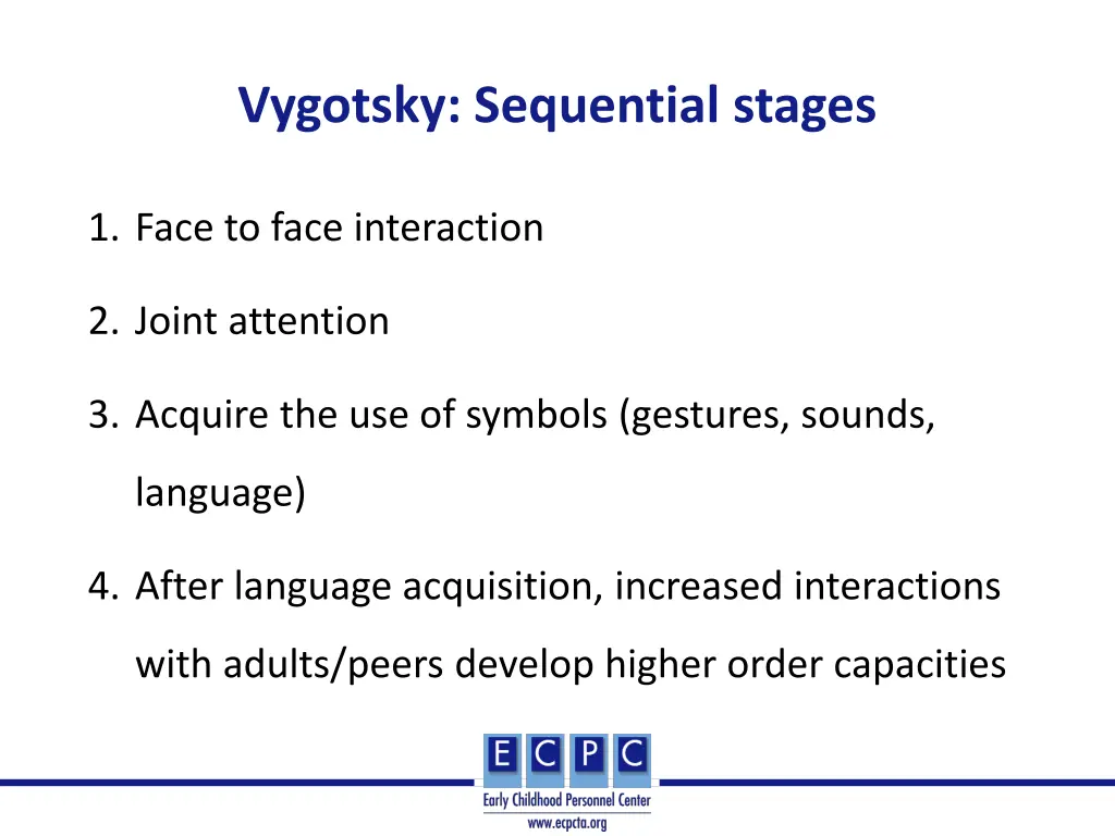 vygotsky sequential stages