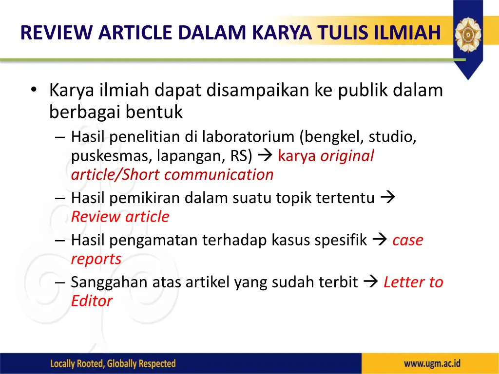 review article dalam karya tulis ilmiah