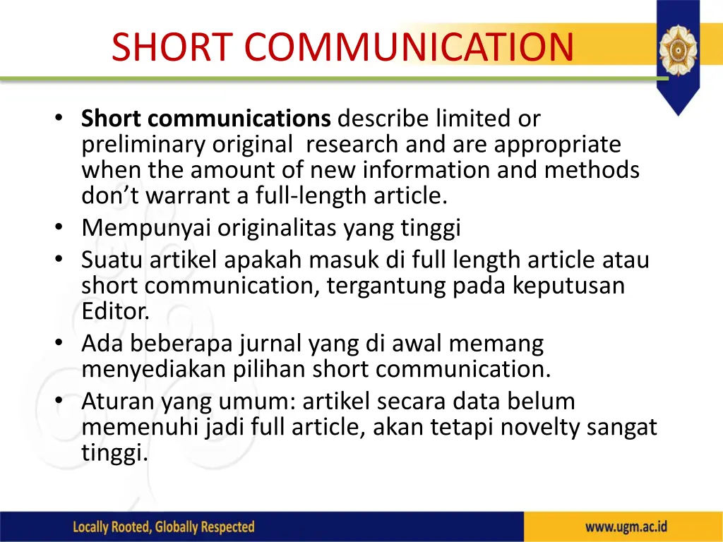short communication