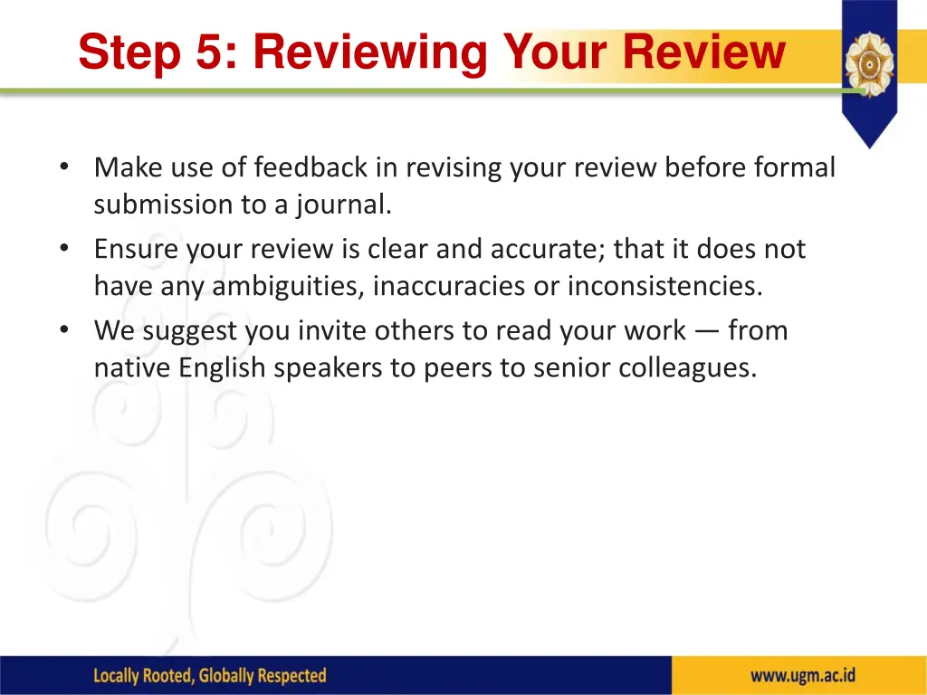 step 5 reviewing your review