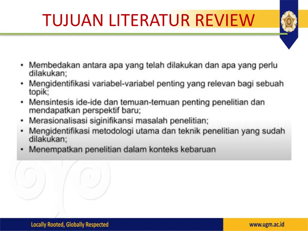 tujuan literatur review