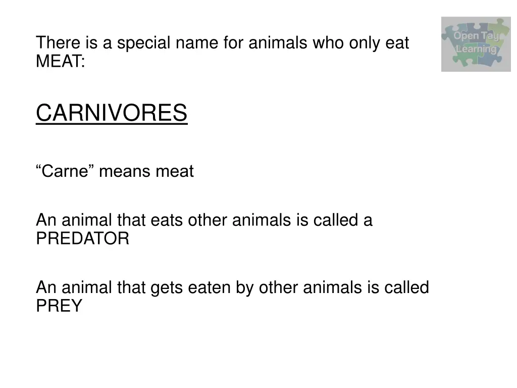 there is a special name for animals who only 1