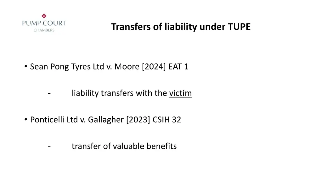 transfers of liability under tupe