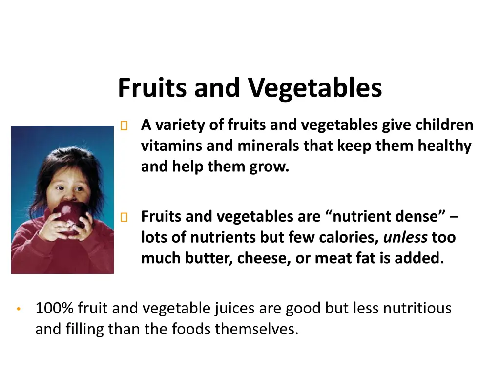 fruits and vegetables