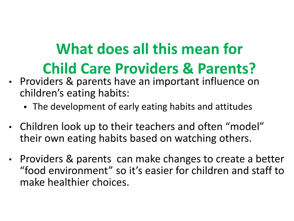 what does all this mean for child care providers