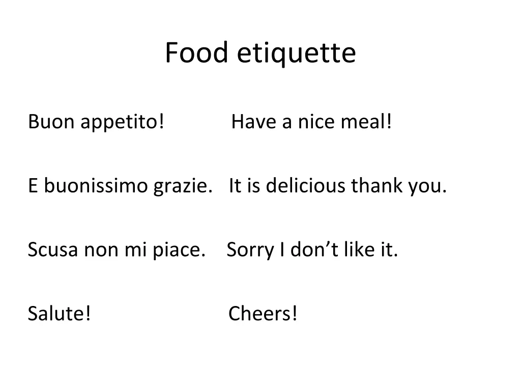 food etiquette