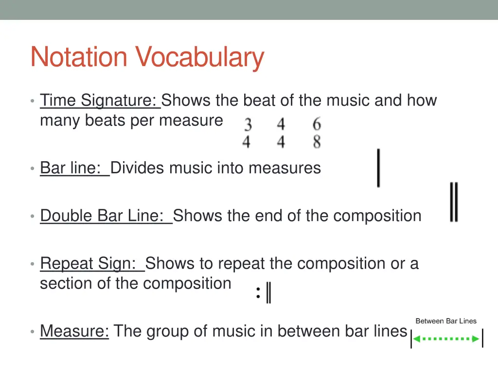 notation vocabulary