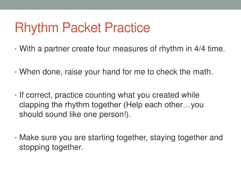 rhythm packet practice