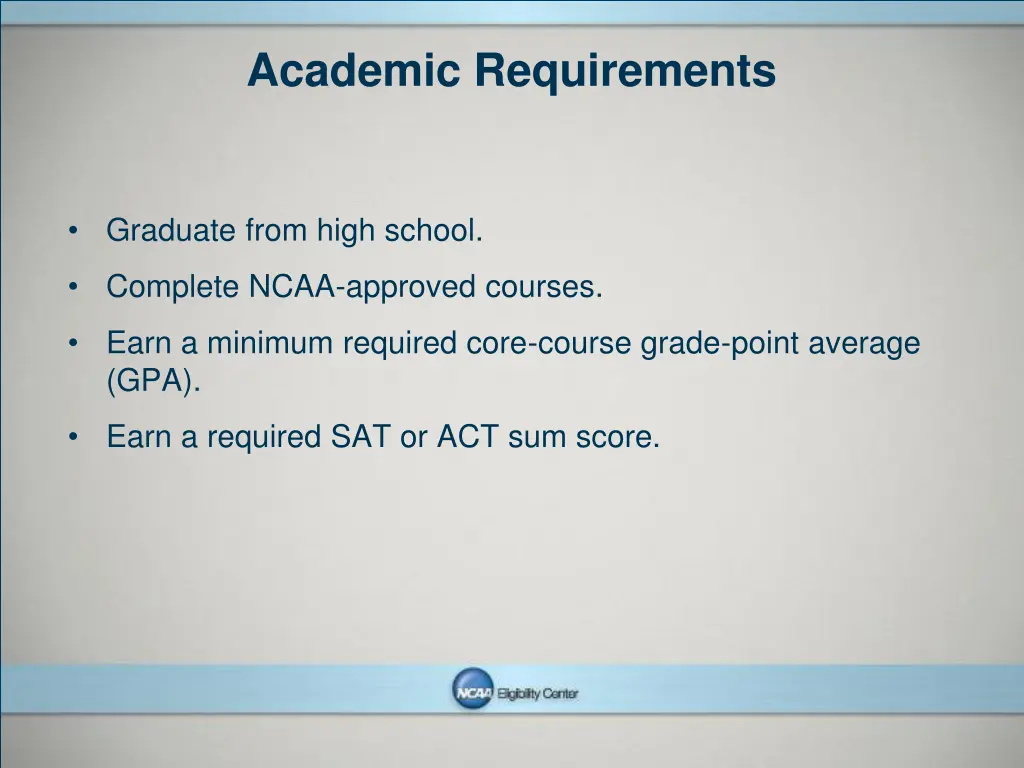 academic requirements 1