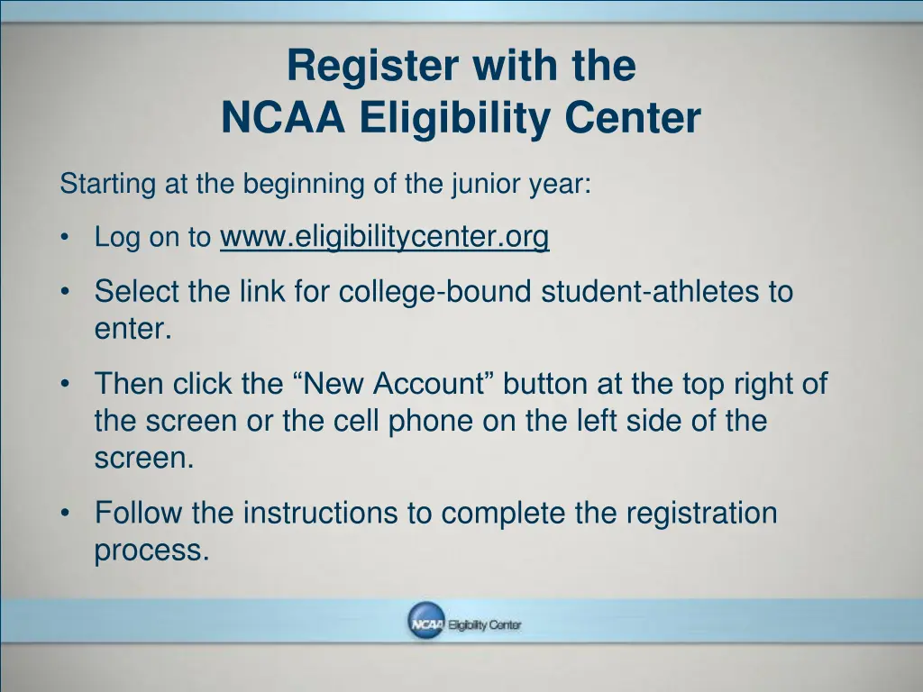 register with the ncaa eligibility center