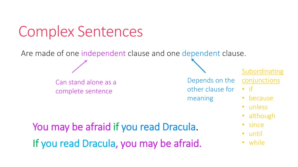 complex sentences