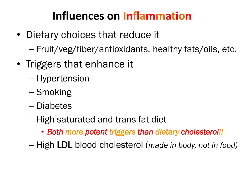 influences on inflammation