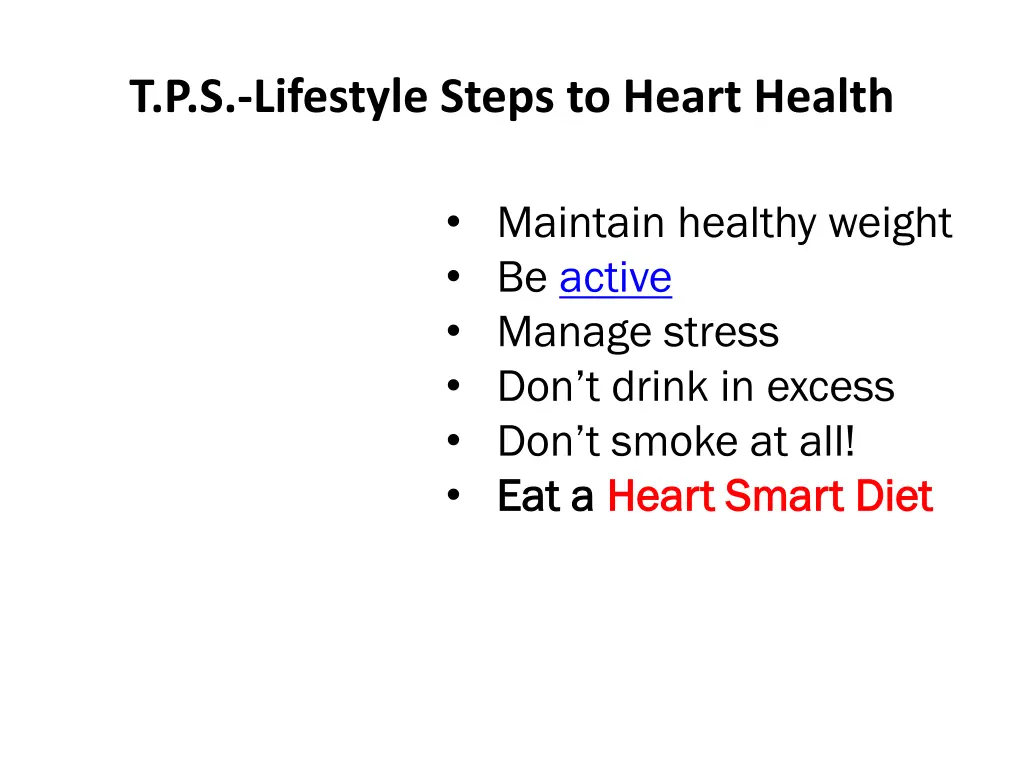 t p s lifestyle steps to heart health