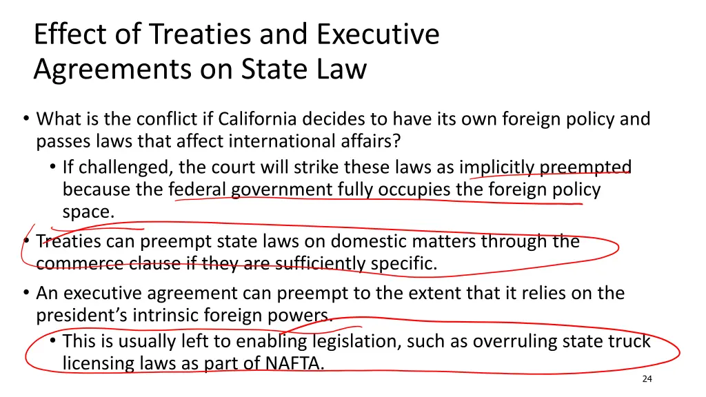 effect of treaties and executive agreements