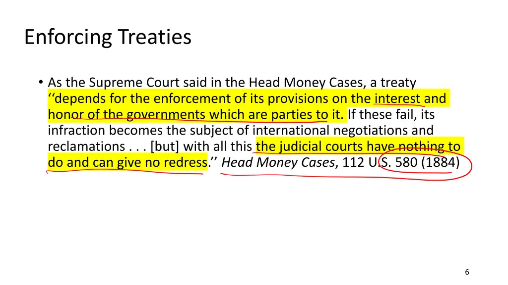 enforcing treaties