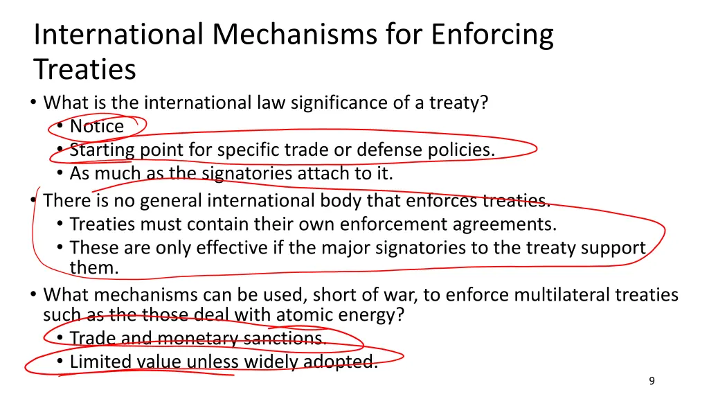 international mechanisms for enforcing treaties